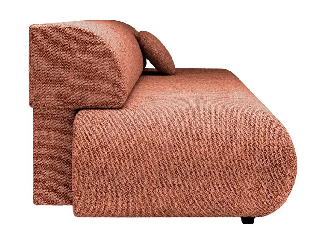 LEVI - Canapé droit convertible tissu lisse 2 places - Terracotta