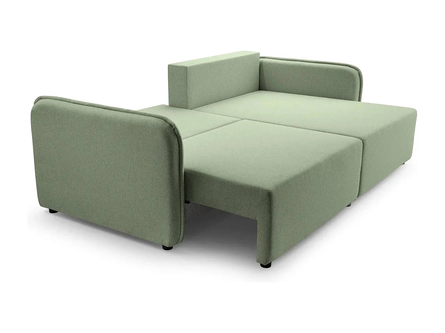 BONNIE - Canapé d'angle convertible tissu lisse 3 places - Vert - Gauche
