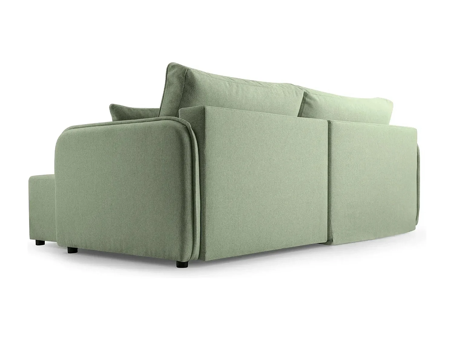 BONNIE - Canapé d'angle convertible tissu lisse 3 places - Vert - Gauche