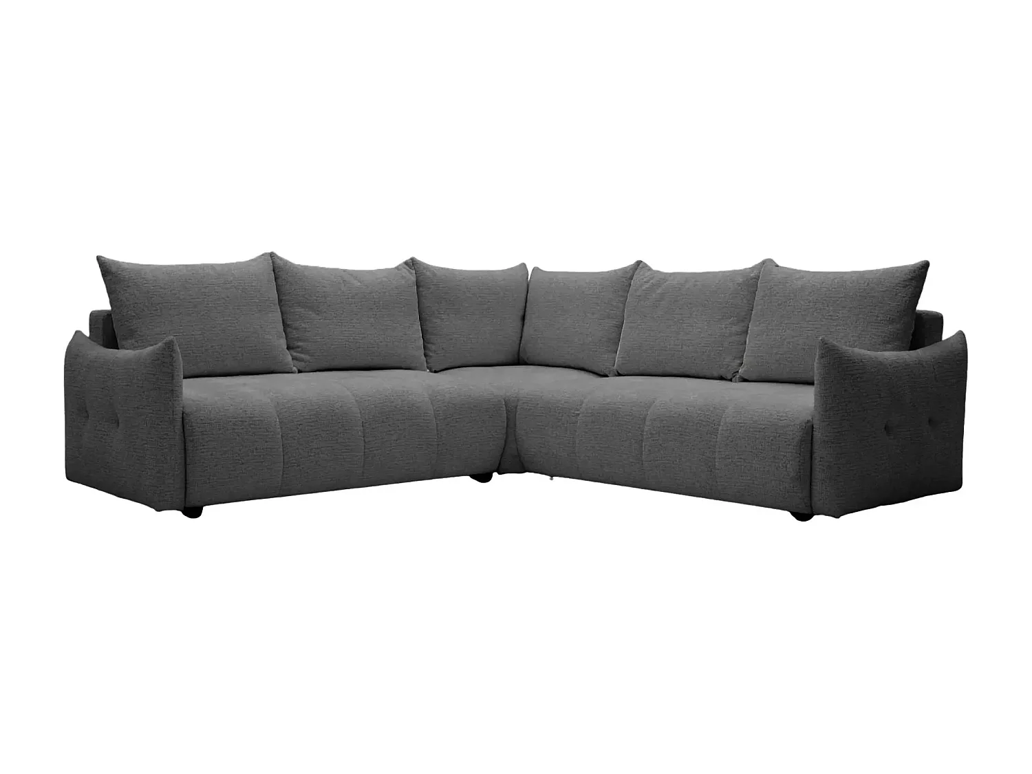 CELINE - Canapé panoramique convertible tissu chenille 5 places - Gris