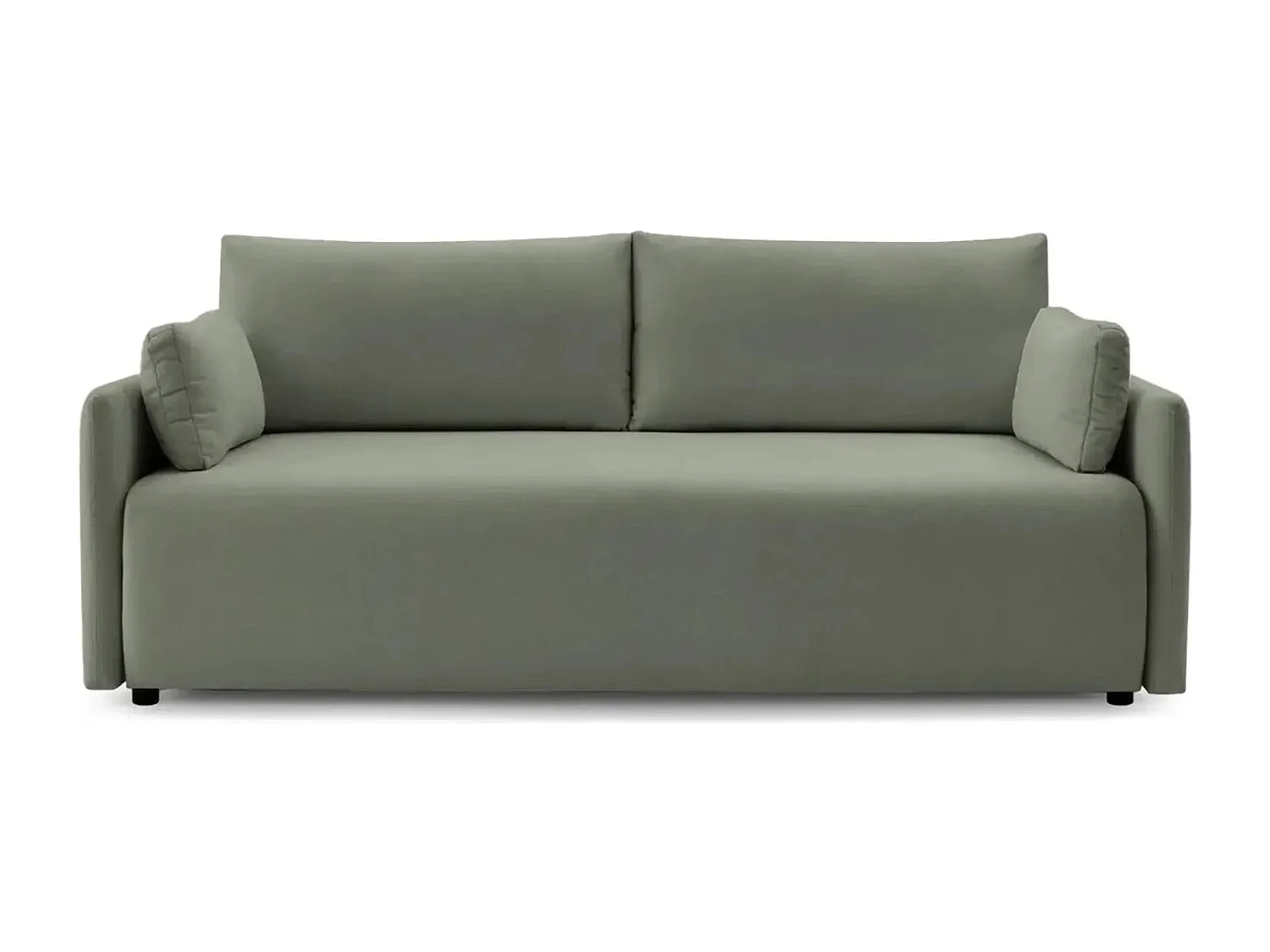 AXELLE - Canapé droit convertible tissu lisse 2 places - Vert