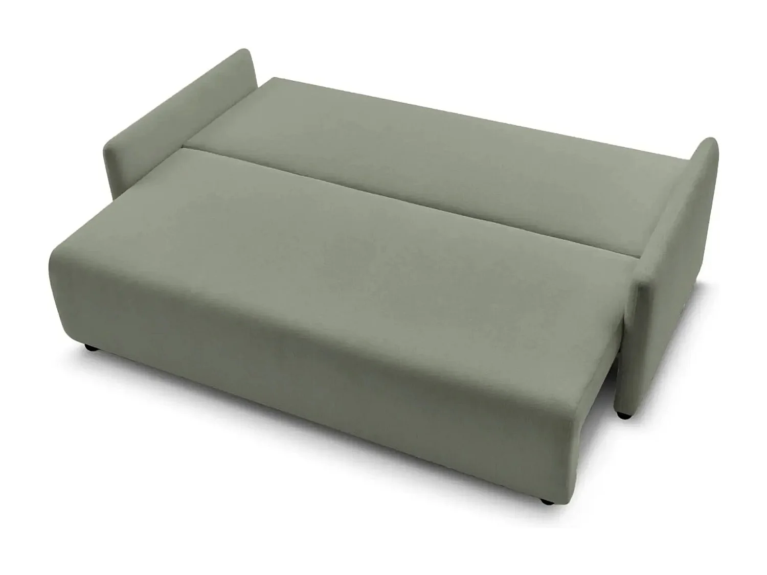 AXELLE - Canapé droit convertible tissu lisse 2 places - Vert