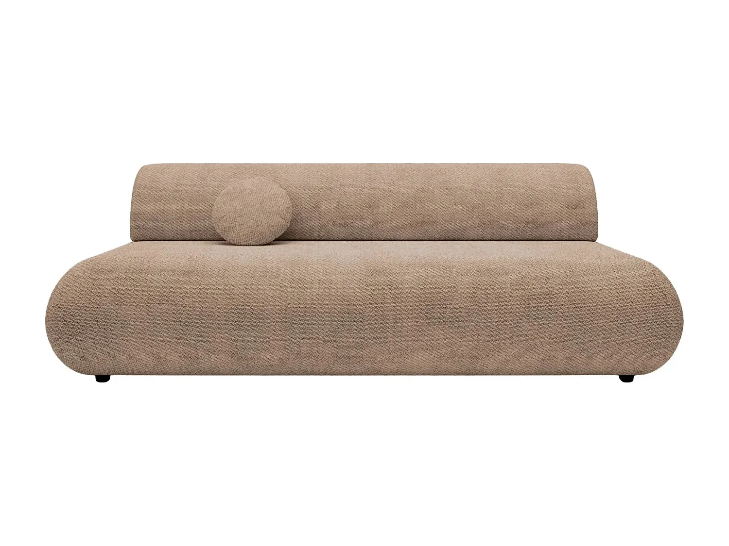 LEVI - Canapé droit convertible tissu lisse 2 places - Café