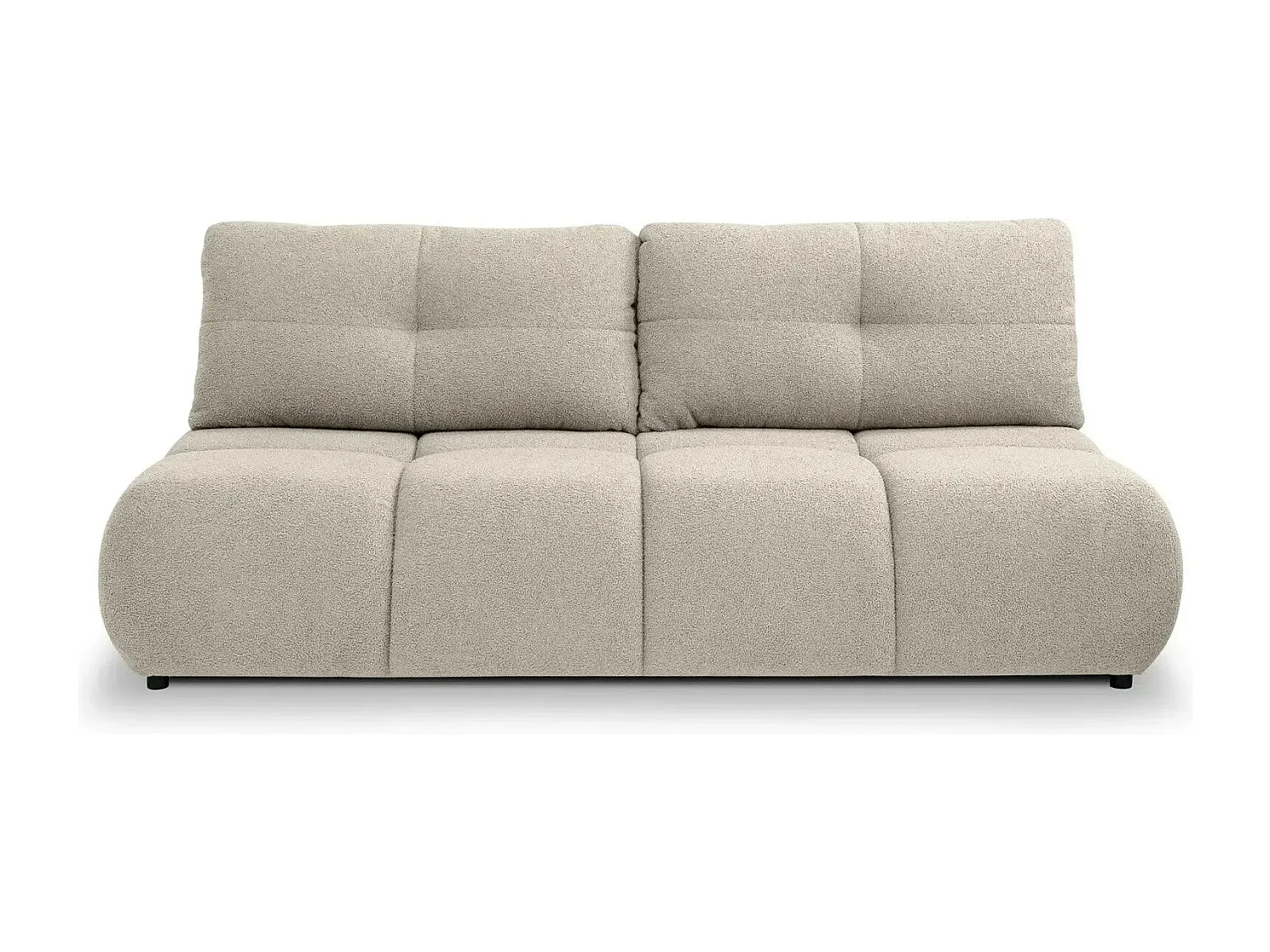 CONSTANCE MINI - Canapé droit convertible tissu bouclette 2 places - Beige