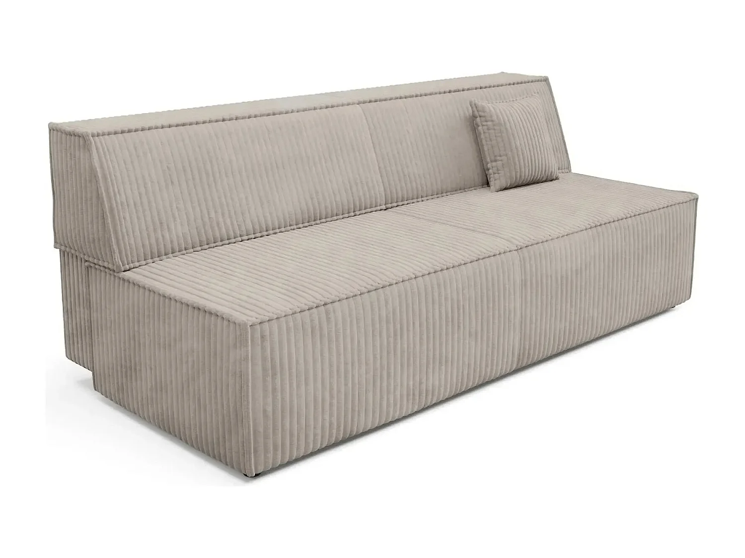 BURANO - Canapé droit convertible velours côtelé 2 places - Gris clair