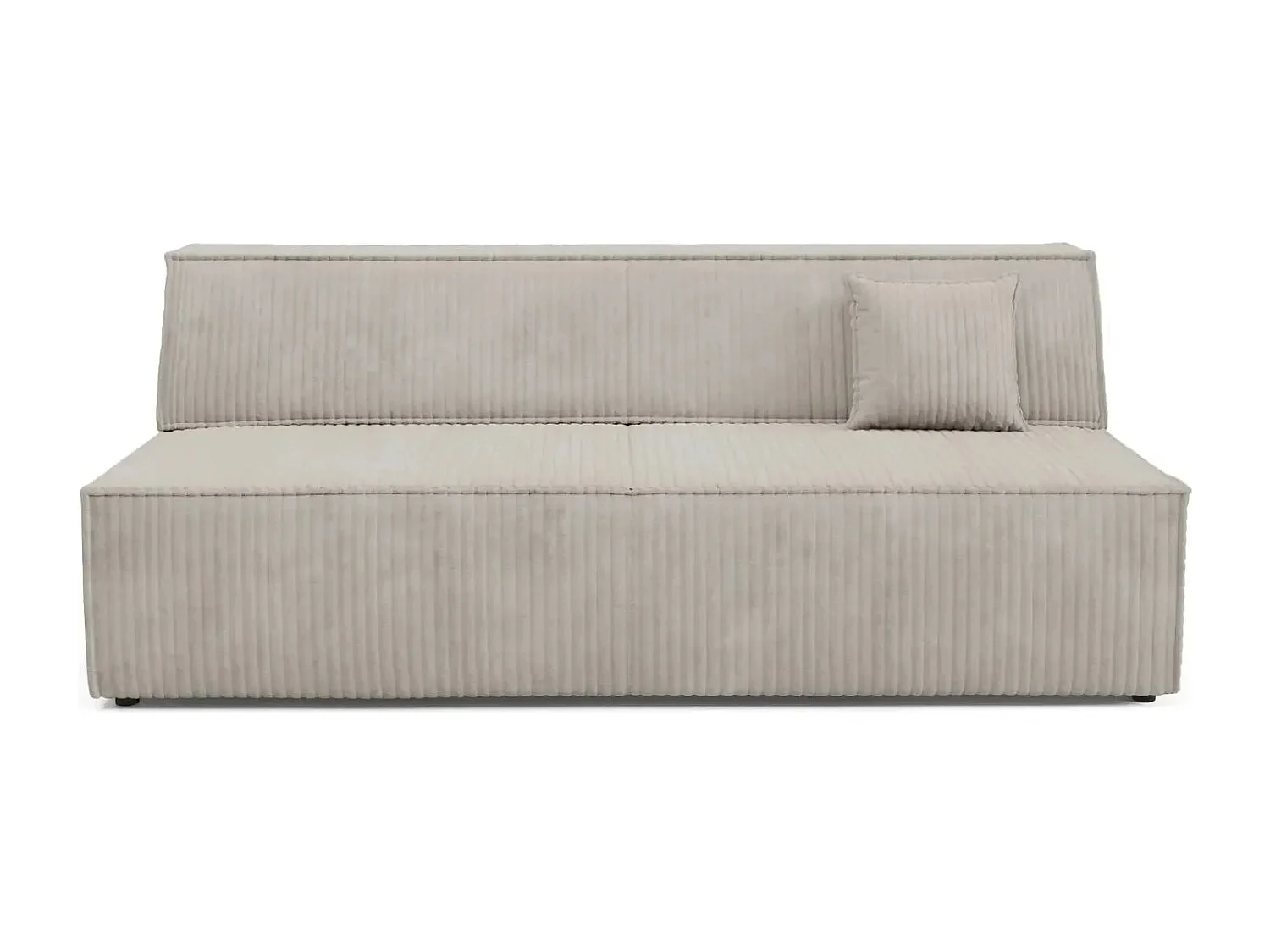 BURANO - Canapé droit convertible velours côtelé 2 places - Gris clair