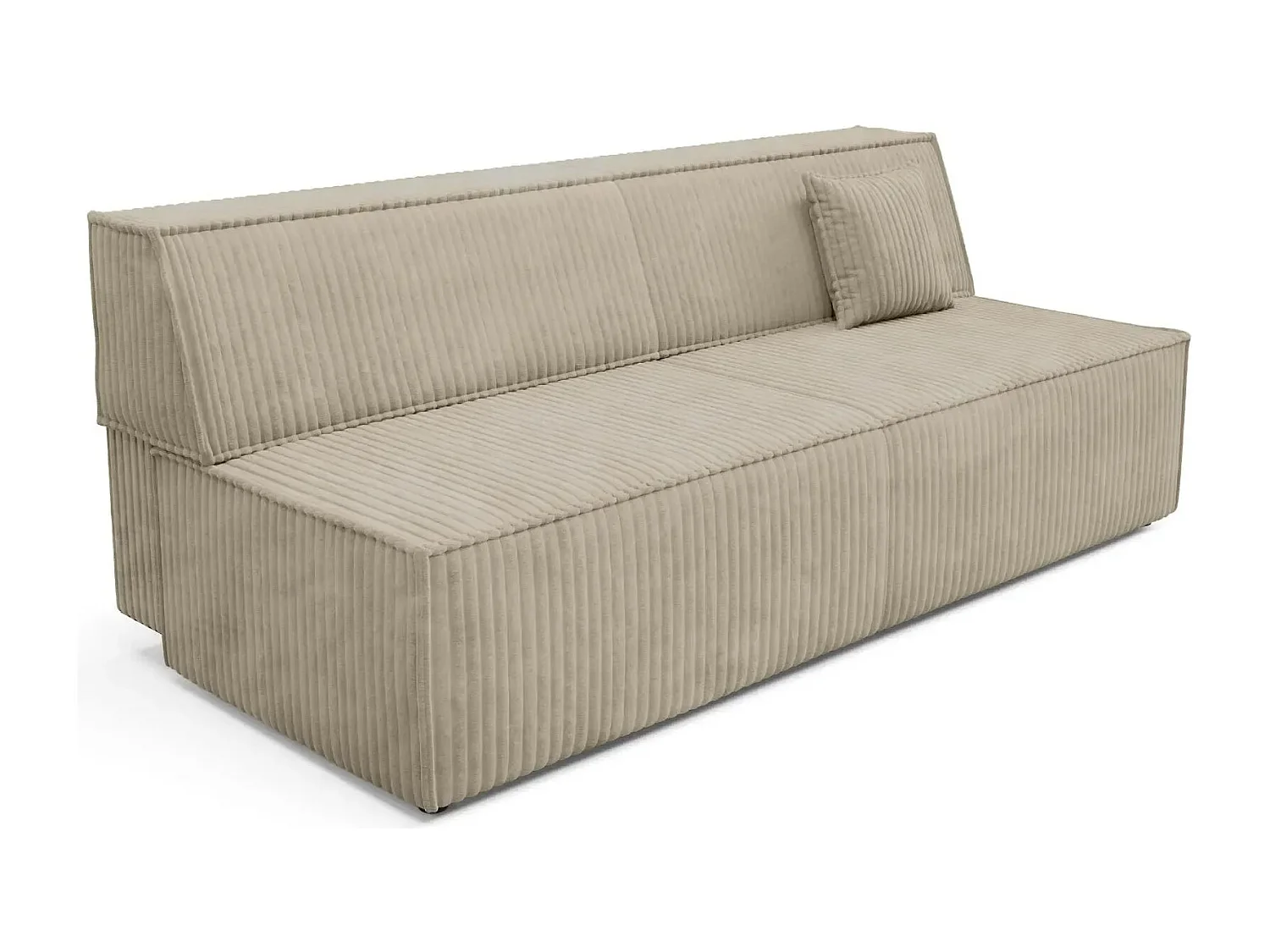 BURANO - Canapé droit convertible velours côtelé 2 places - Café