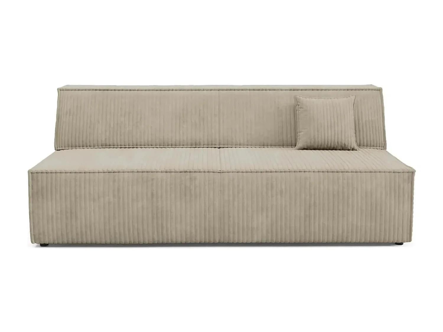 BURANO - Canapé droit convertible velours côtelé 2 places - Café