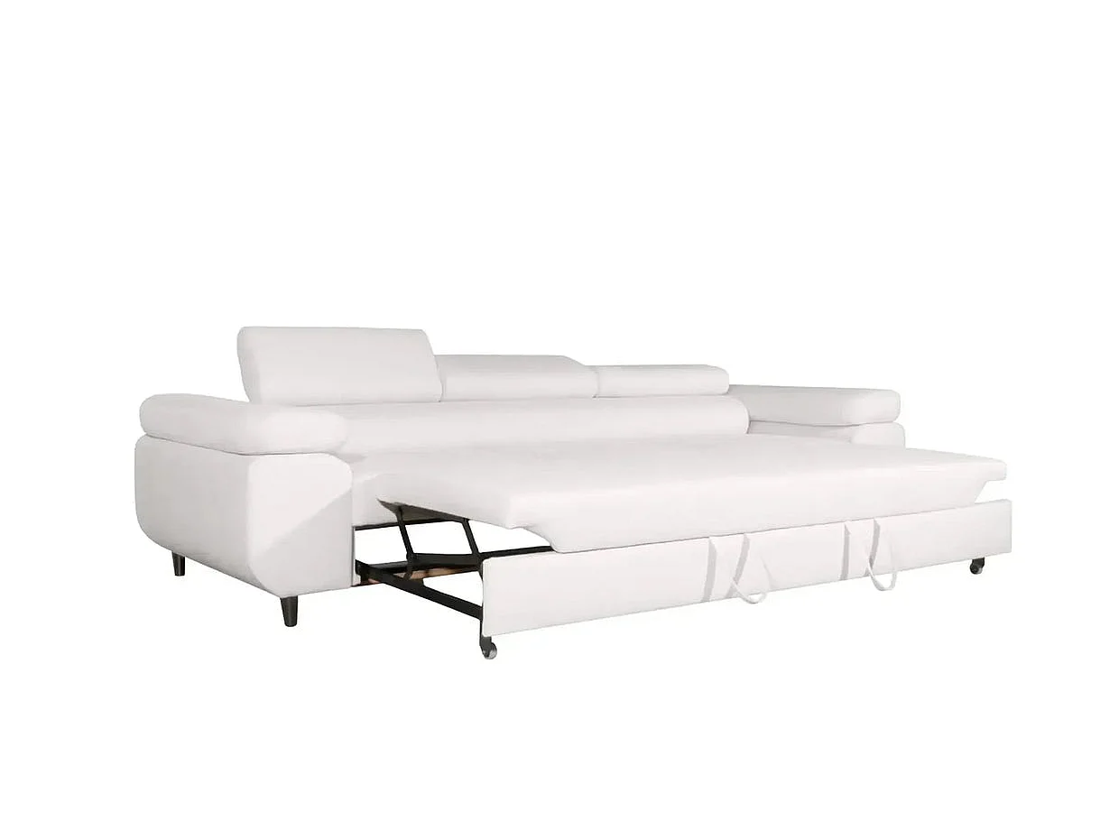 Canapé convertible 3 places en tissu chiné beige CHARLIE
