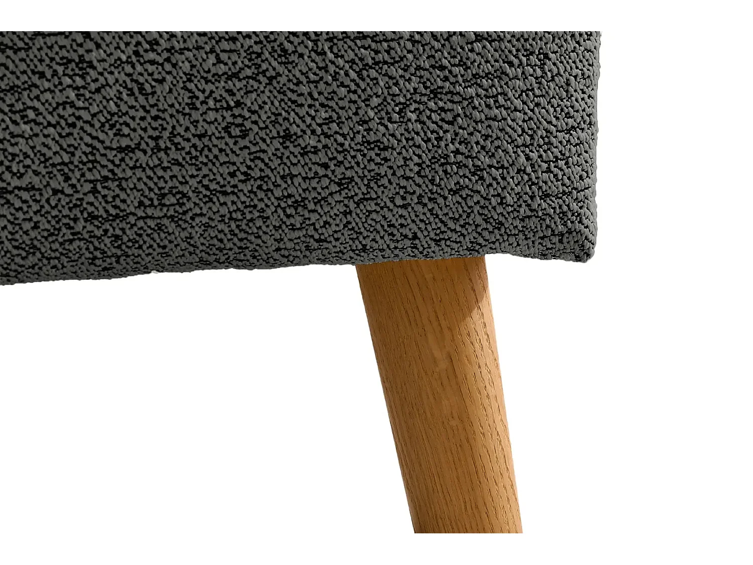 GASPARD - Canapé droit convertible tissu bouclette 3 places - Gris