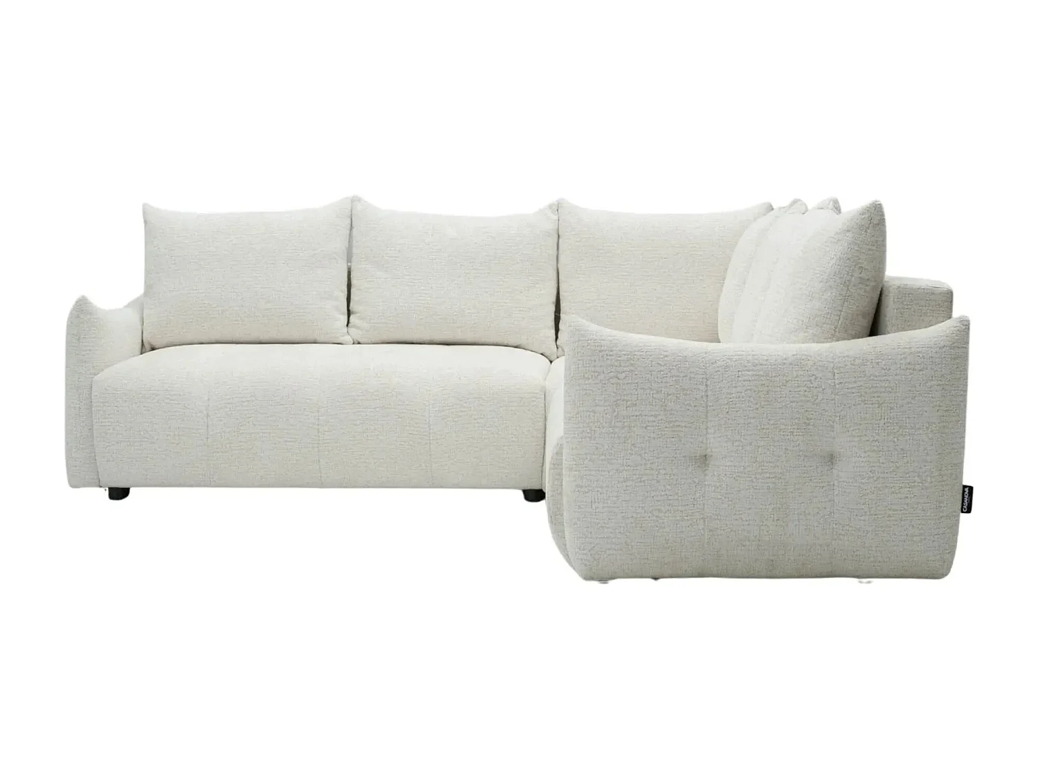 CELINE - Canapé panoramique convertible tissu chenille 5 places - Beige