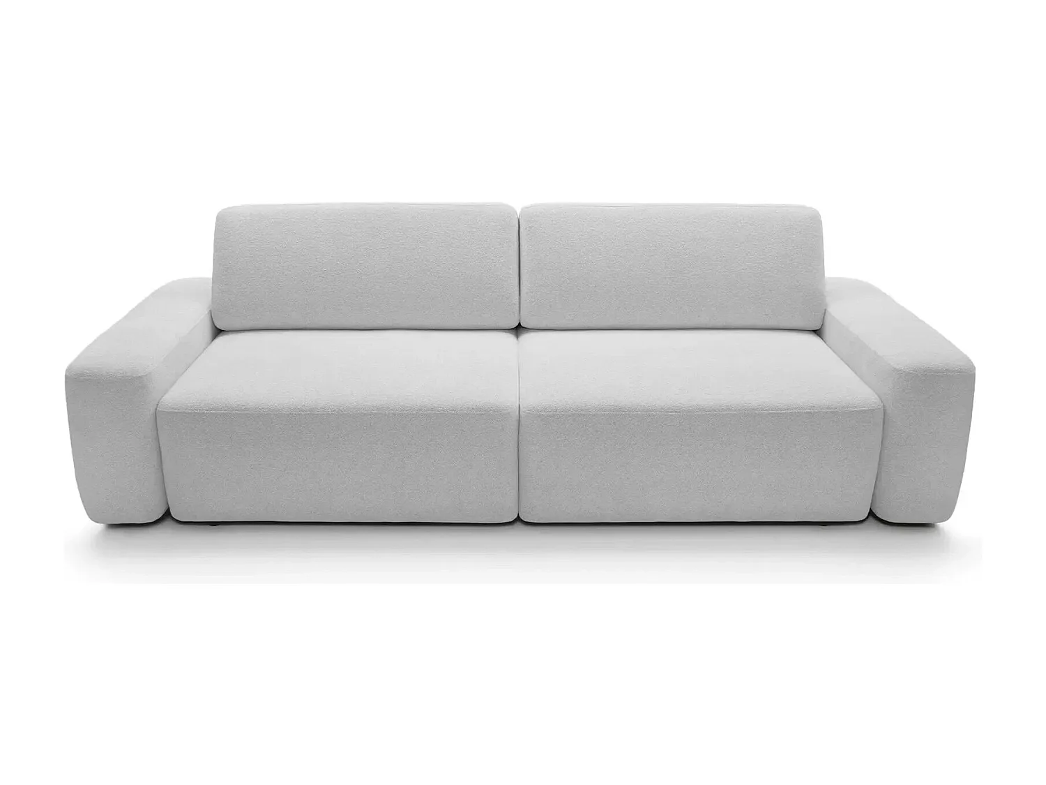 IVY - Canapé droit convertible coffre tissu chiné 3 places - Gris clair