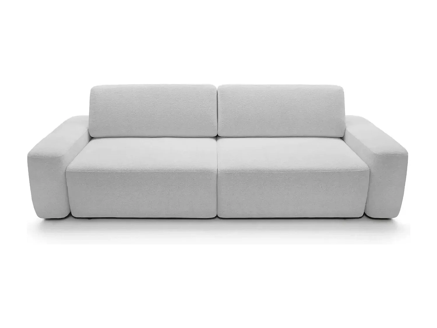 IVY - Canapé droit convertible coffre tissu chiné 3 places - Gris clair