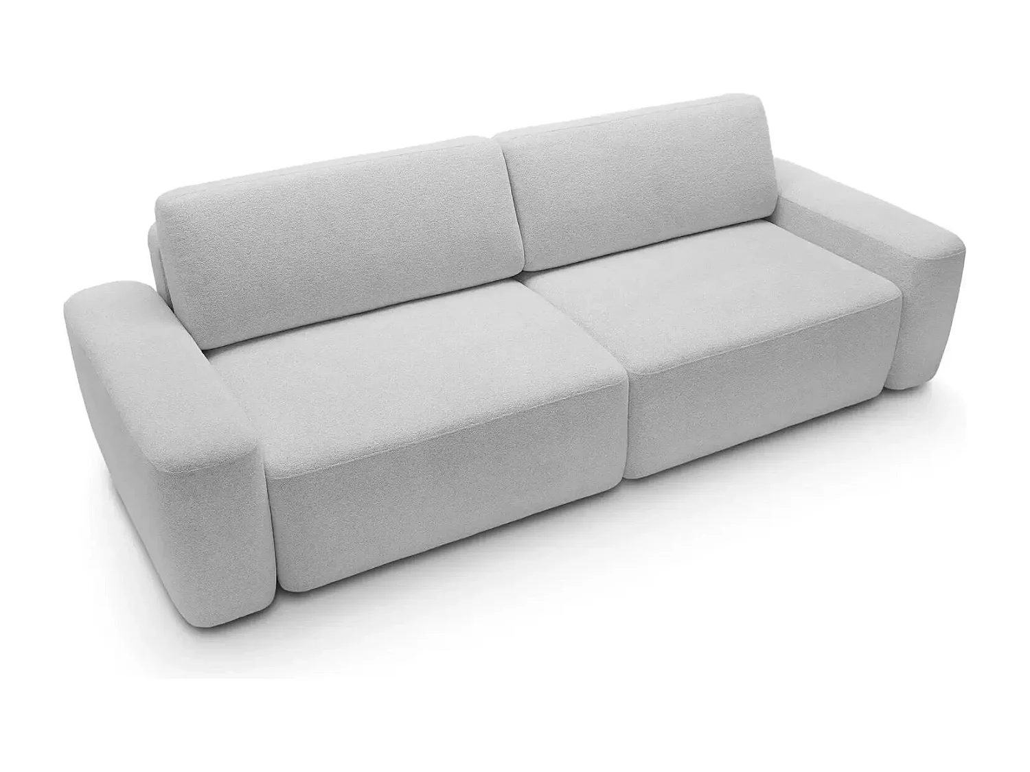 IVY - Canapé droit convertible coffre tissu chiné 3 places - Gris clair