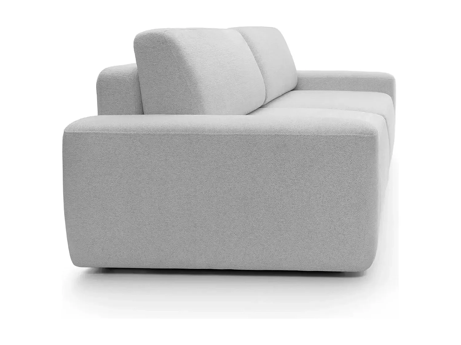 IVY - Canapé droit convertible coffre tissu chiné 3 places - Gris clair