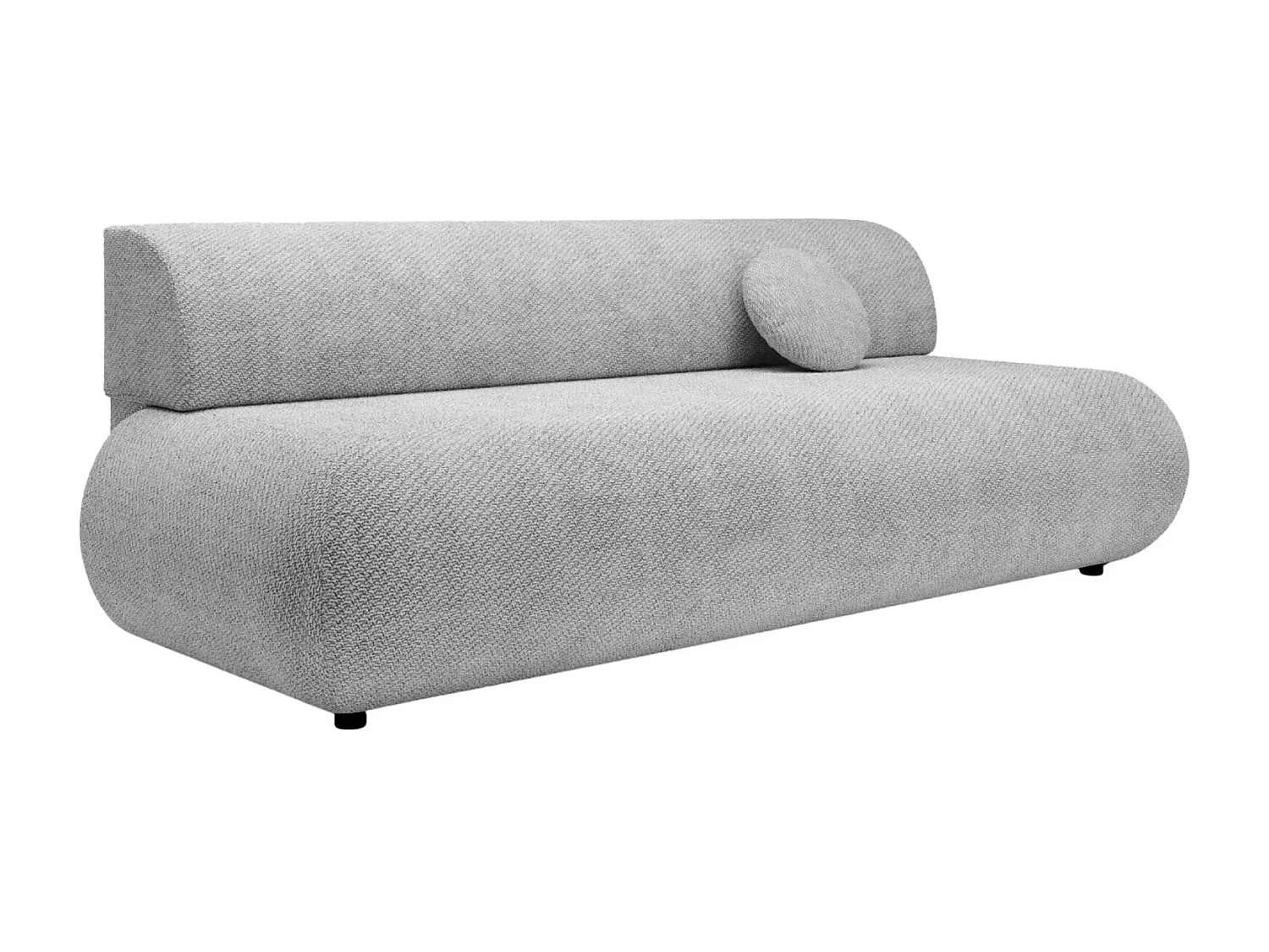 LEVI - Canapé droit convertible tissu lisse 2 places - Gris clair