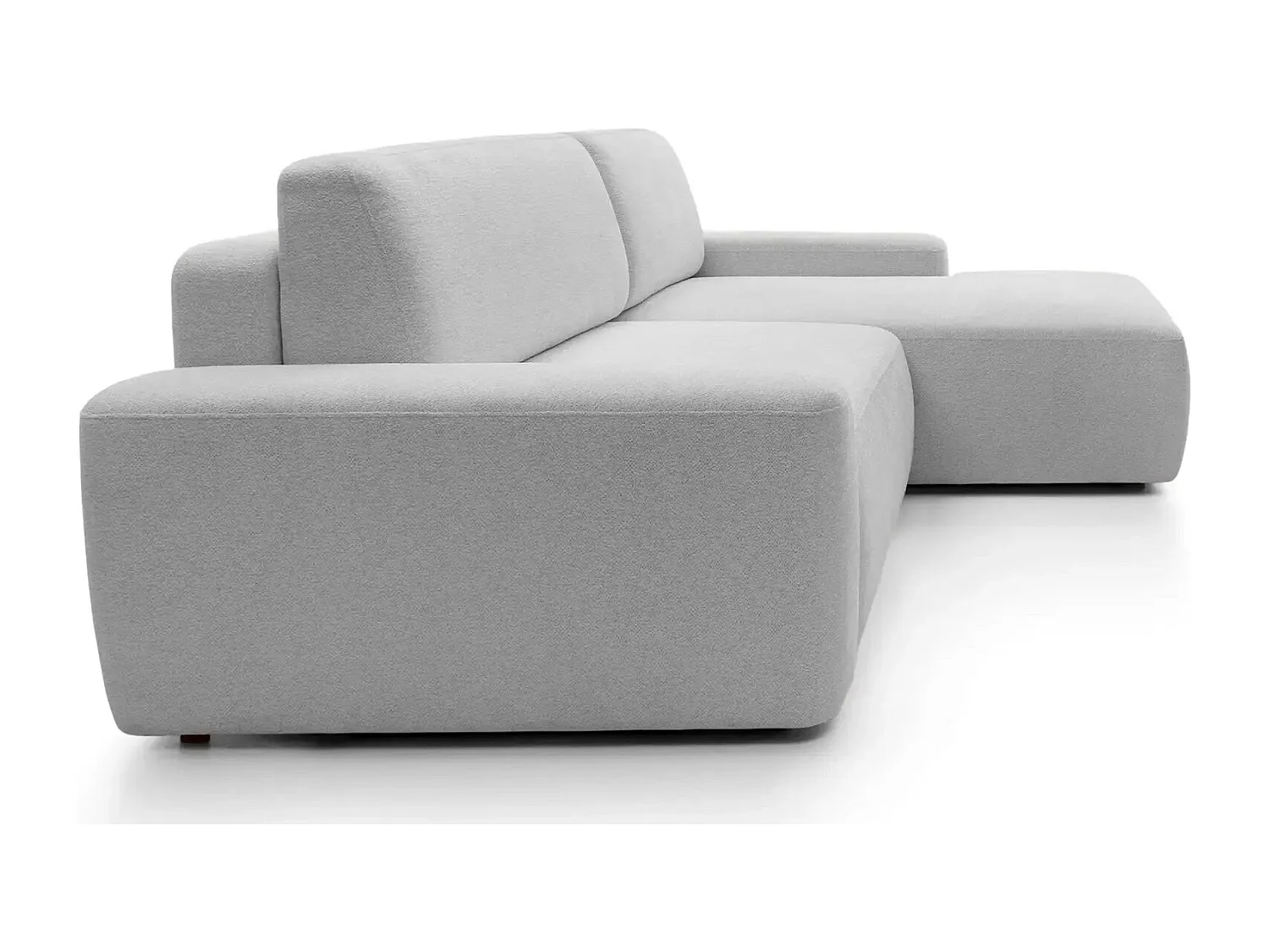 IVY - Canapé d'angle convertible tissu chiné 4 places - Gris clair - Gauche