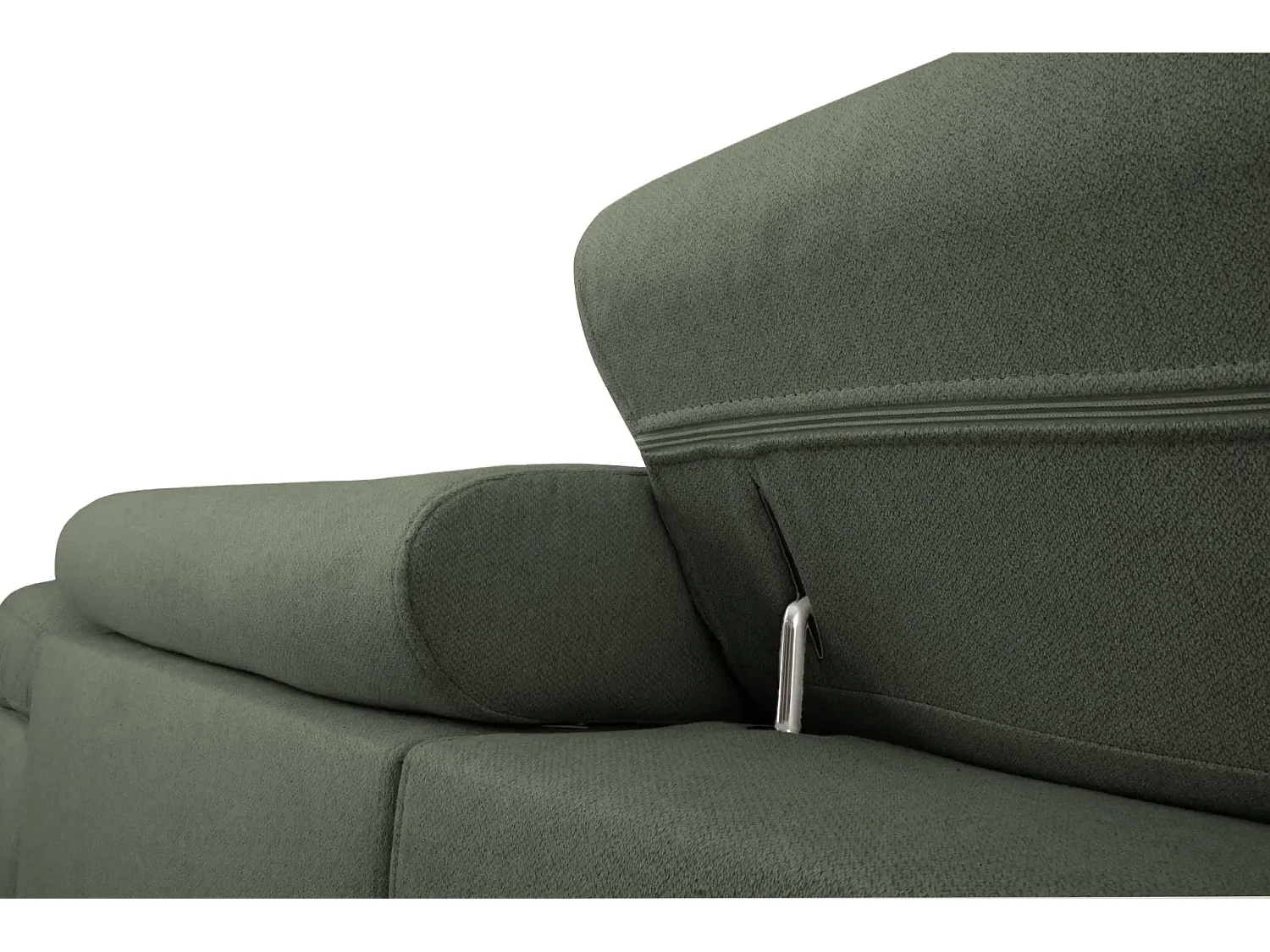 CHARLIE - Canapé droit convertible tissu chiné 3 places - Vert