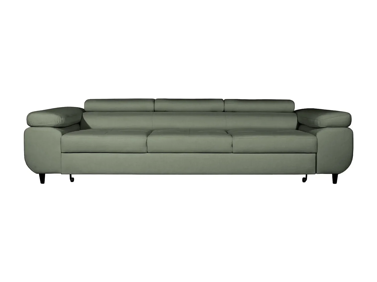 Canapé convertible 3 places en tissu chiné vert CHARLIE