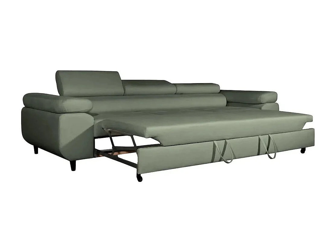 Canapé convertible 3 places en tissu chiné vert CHARLIE