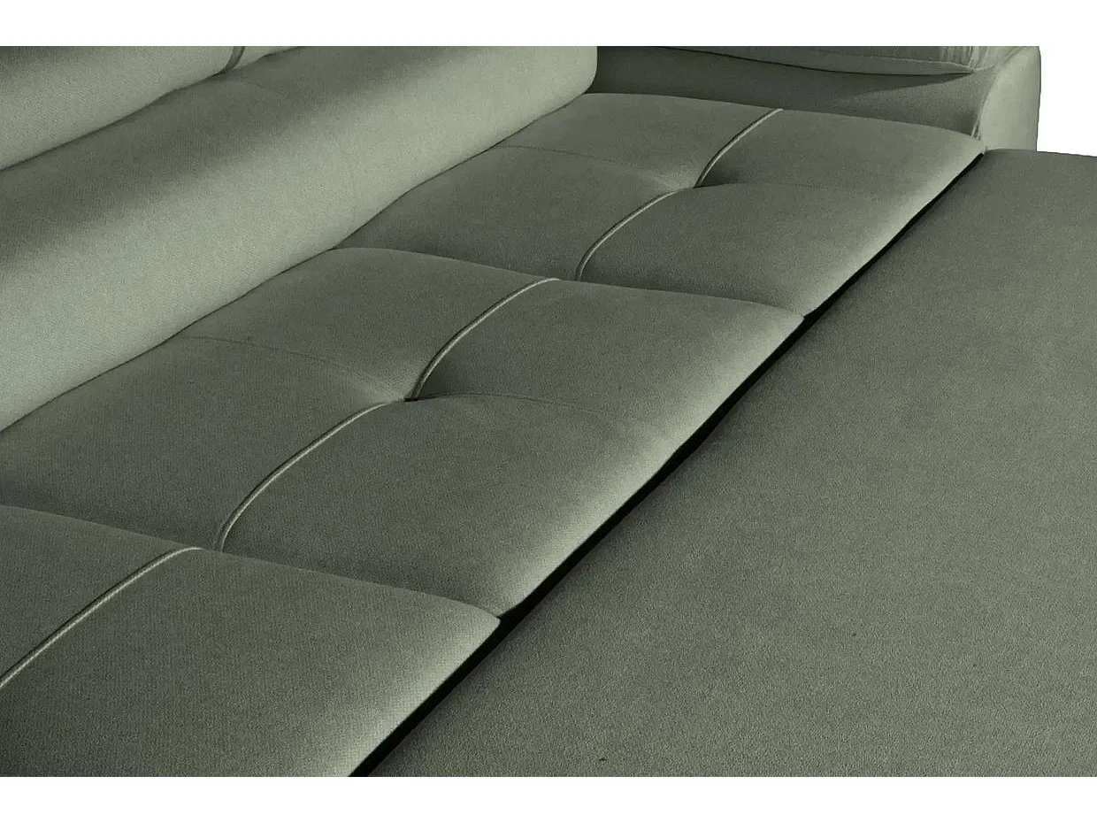 Canapé convertible 3 places en tissu chiné vert CHARLIE