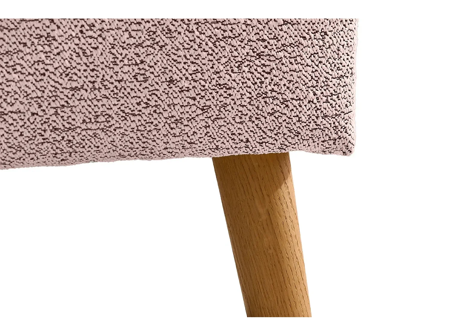 GASPARD - Canapé droit convertible tissu bouclette 3 places - Rose