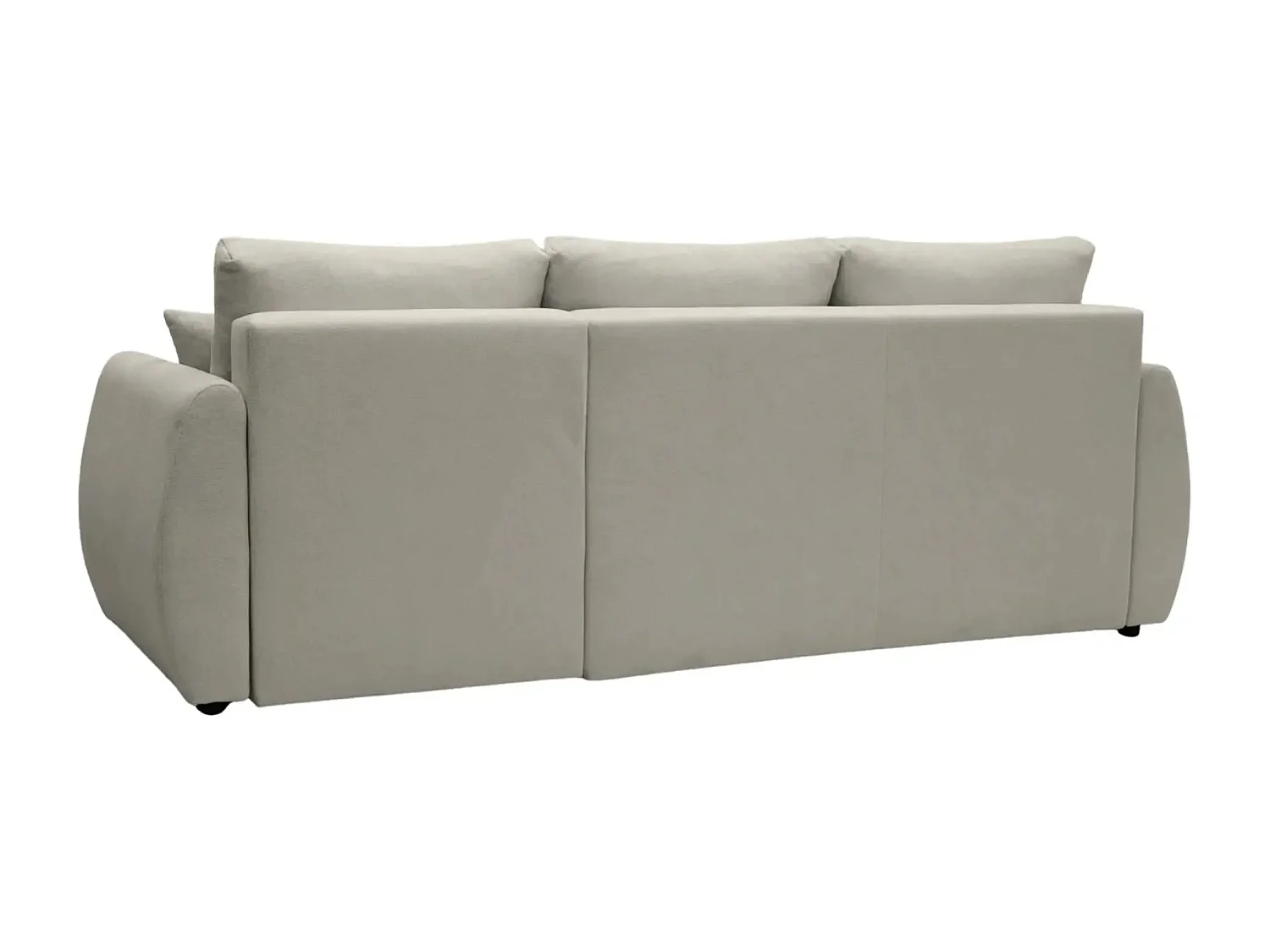 HERA - Canapé d'angle convertible tissu doux 3 places - Café clair