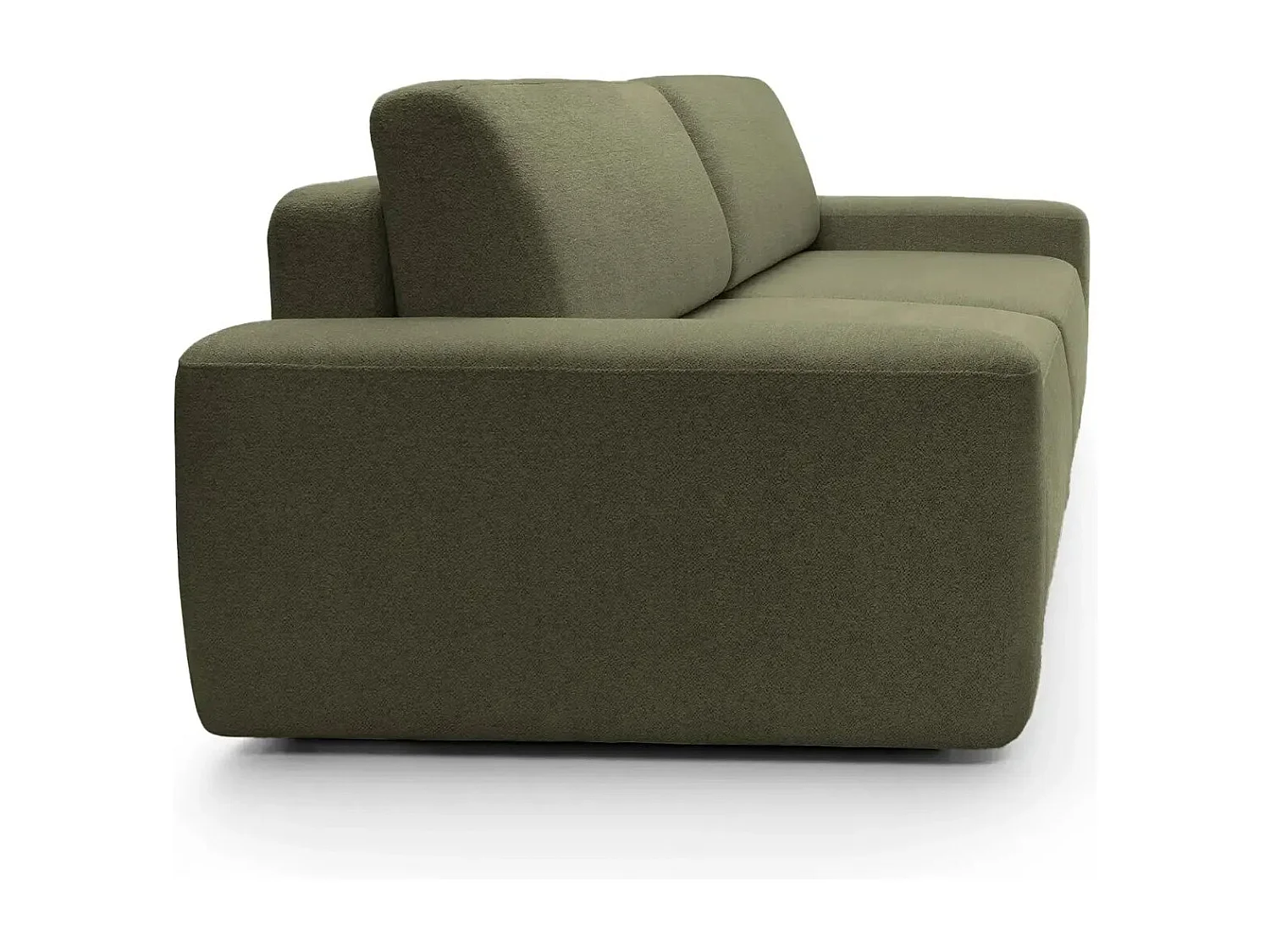 IVY - Canapé droit convertible coffre tissu chiné 3 places - Vert olive