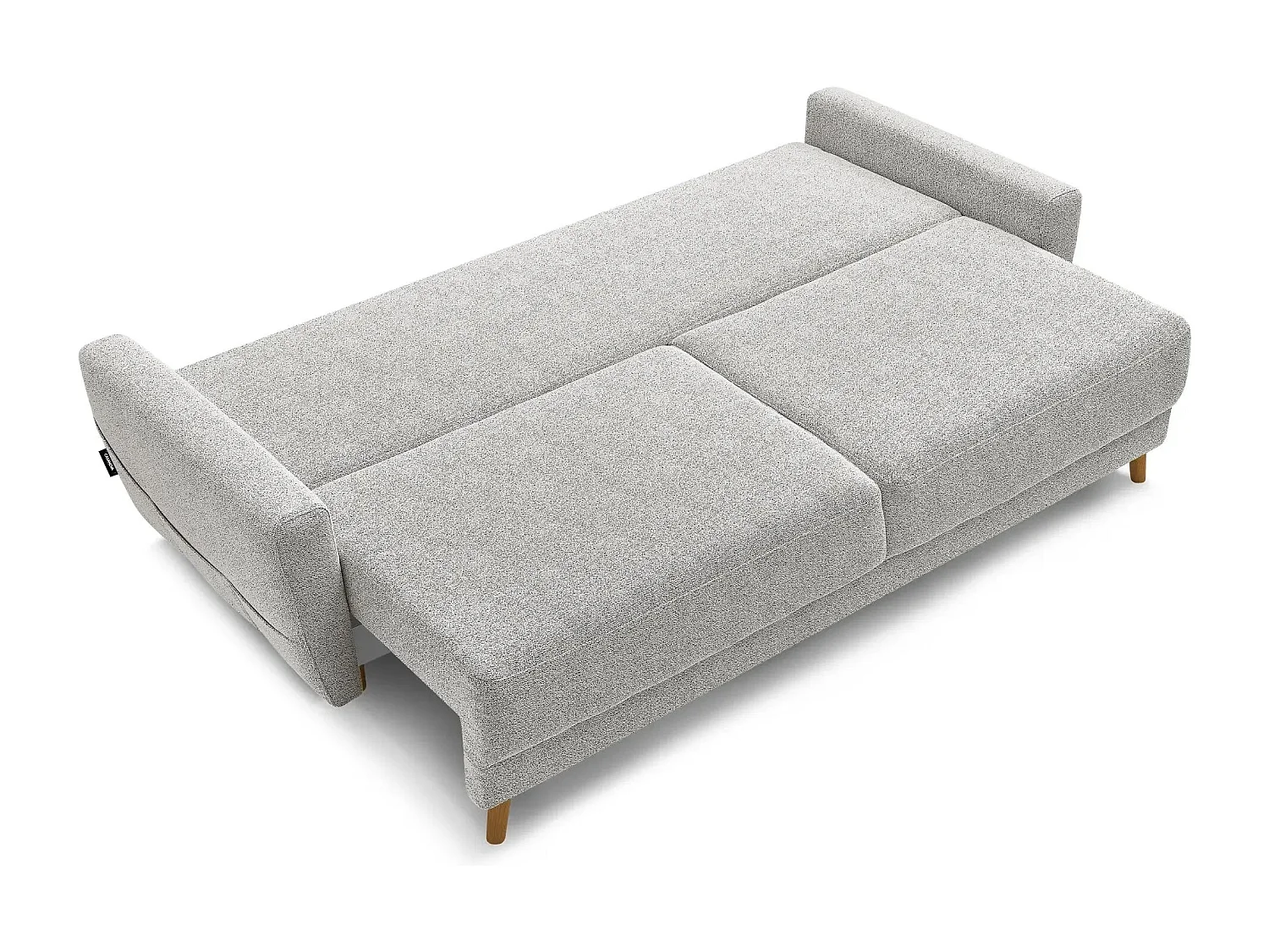 GASPARD - Canapé droit convertible tissu bouclette 3 places - Beige