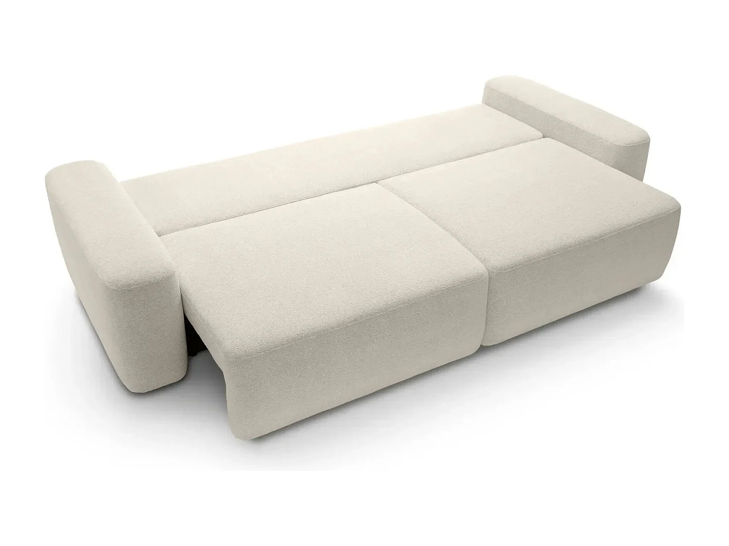 IVY - Canapé droit convertible coffre tissu chiné 3 places - Beige