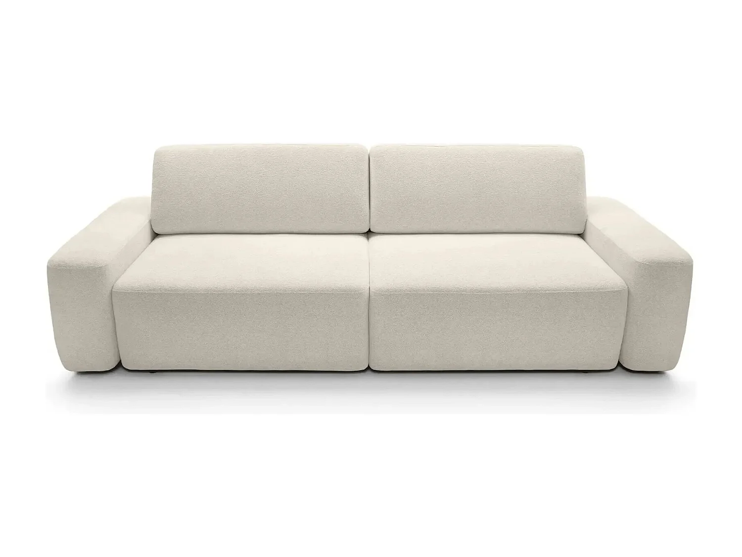 IVY - Canapé droit convertible coffre tissu chiné 3 places - Beige