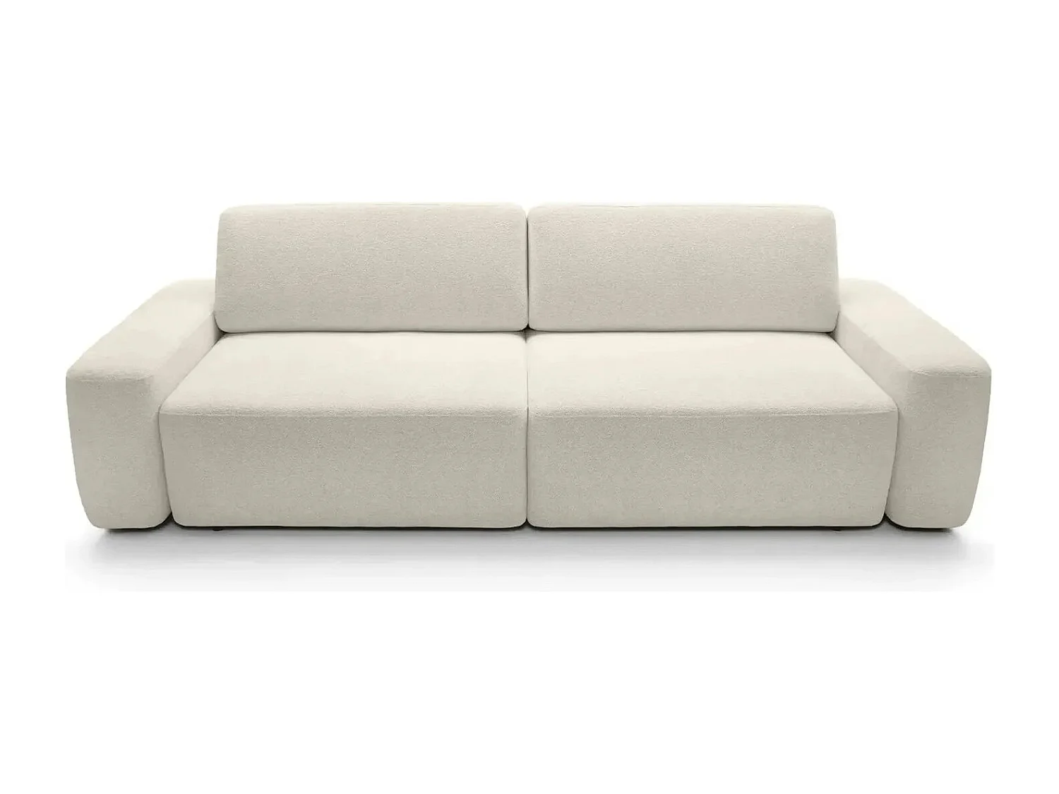 IVY - Canapé droit convertible coffre tissu chiné 3 places - Beige