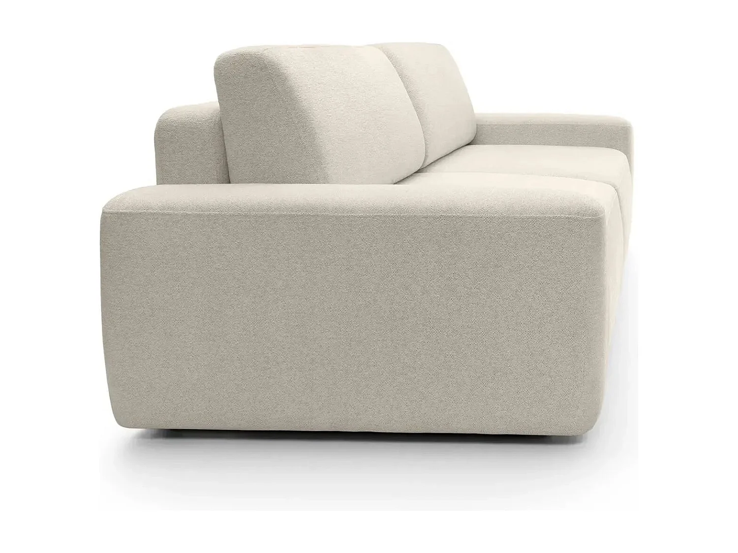 IVY - Canapé droit convertible coffre tissu chiné 3 places - Beige