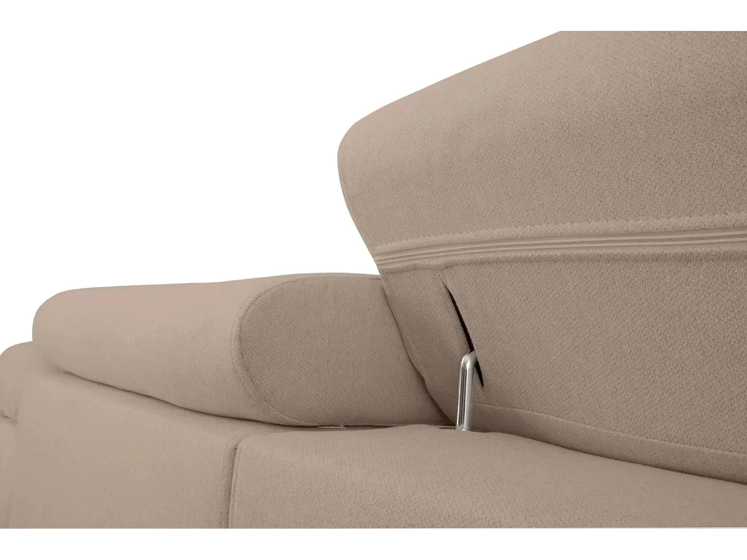 CHARLIE - Canapé droit convertible tissu chiné 3 places - Café