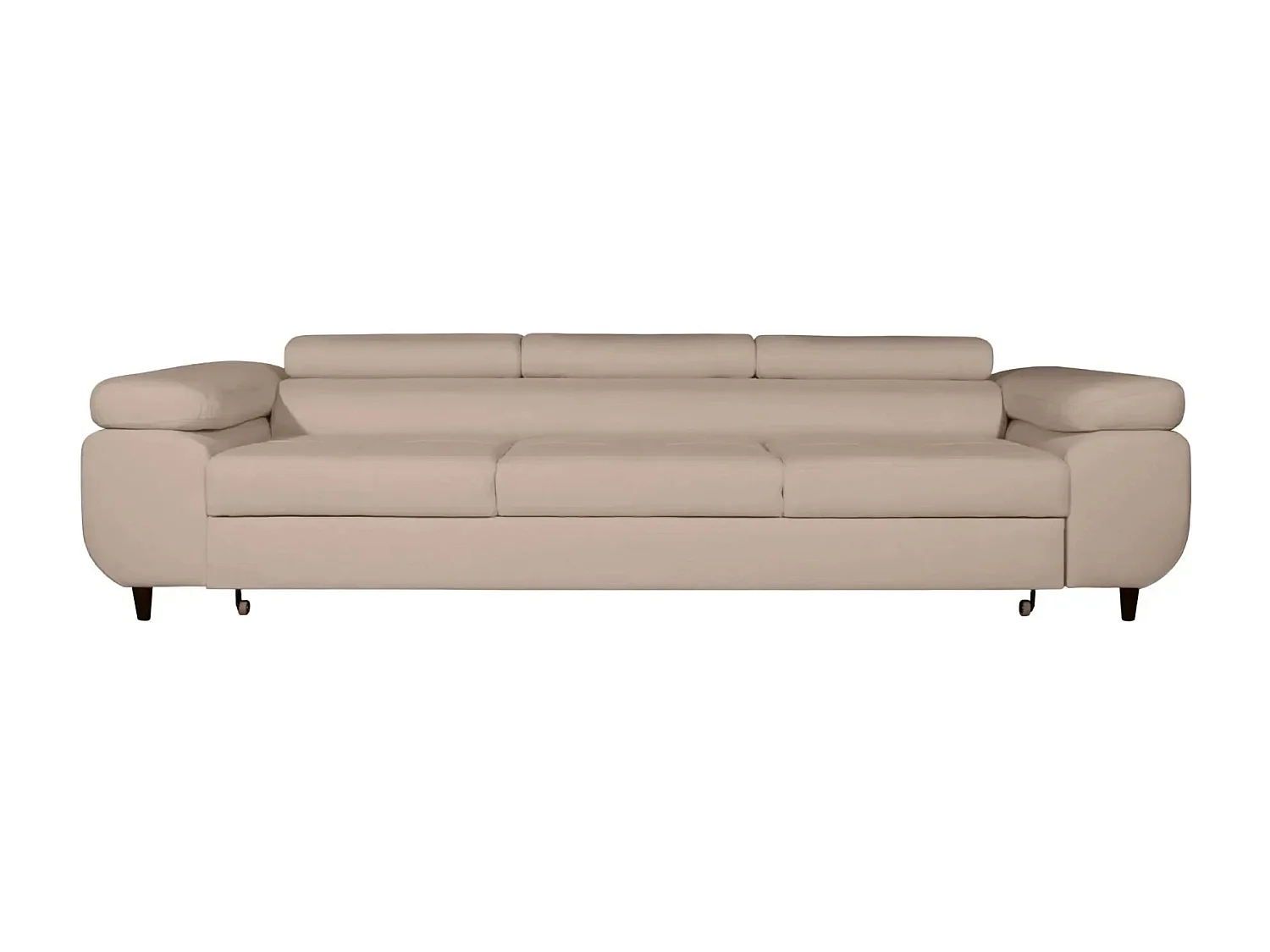 Canapé convertible 3 places en tissu chiné marron CHARLIE