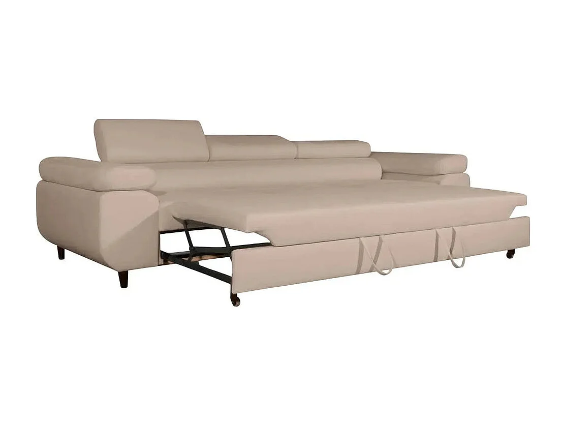 Canapé convertible 3 places en tissu chiné marron CHARLIE