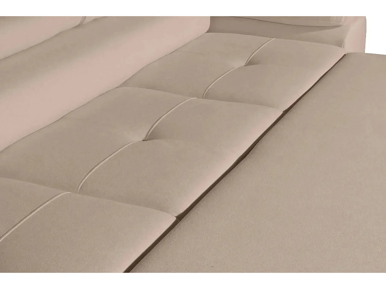 Canapé convertible 3 places en tissu chiné marron CHARLIE