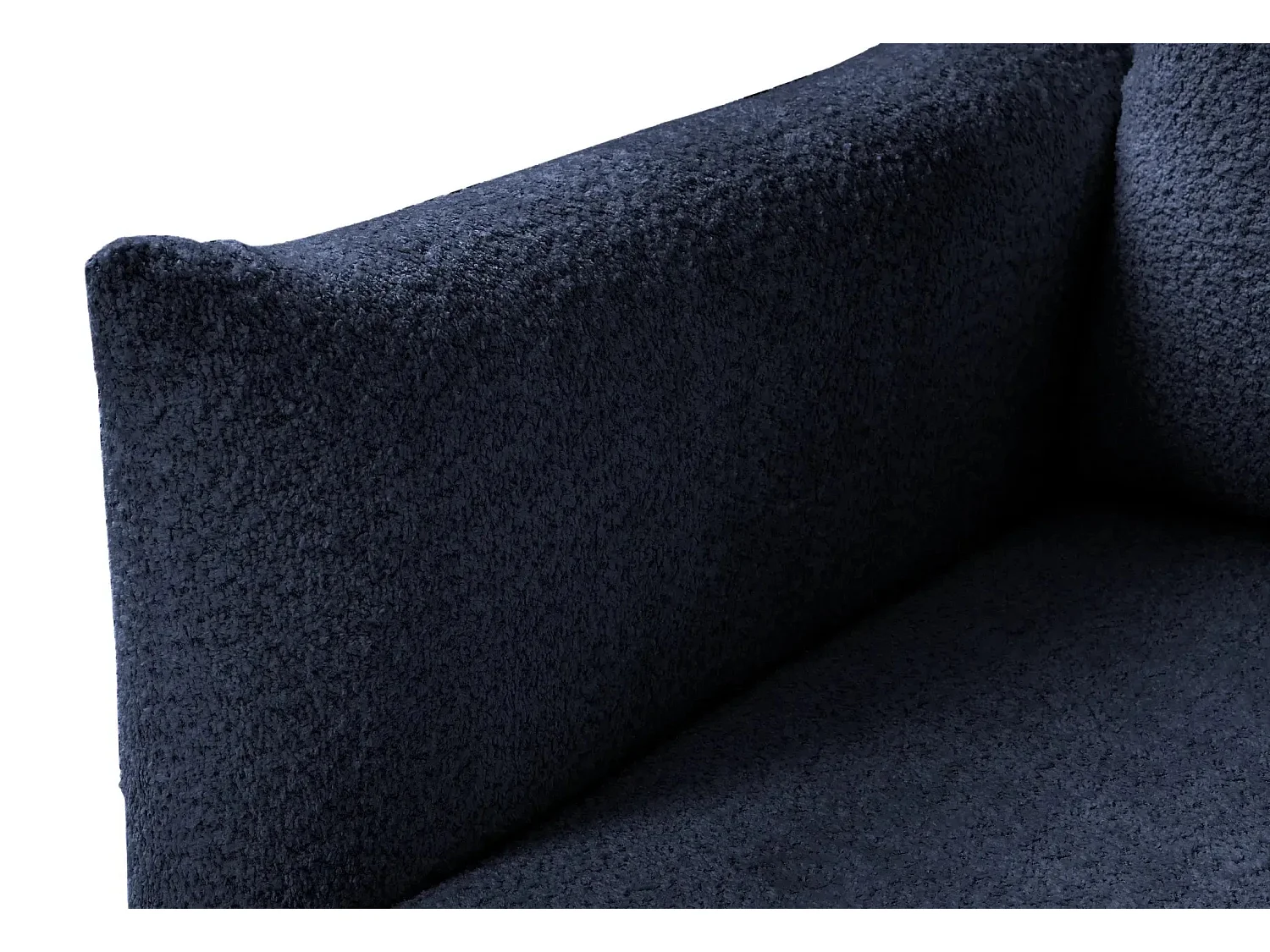 ALIX - Canapé d'angle convertible tissu bouclette 4 places - Bleu