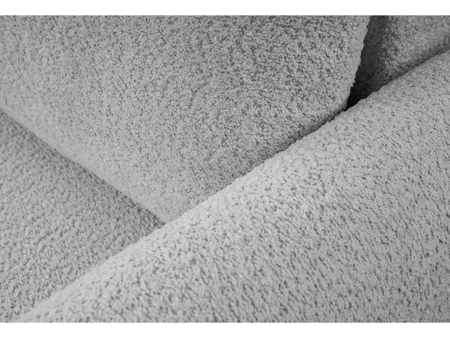 ALIX - Canapé d'angle convertible tissu bouclette 4 places - Gris clair