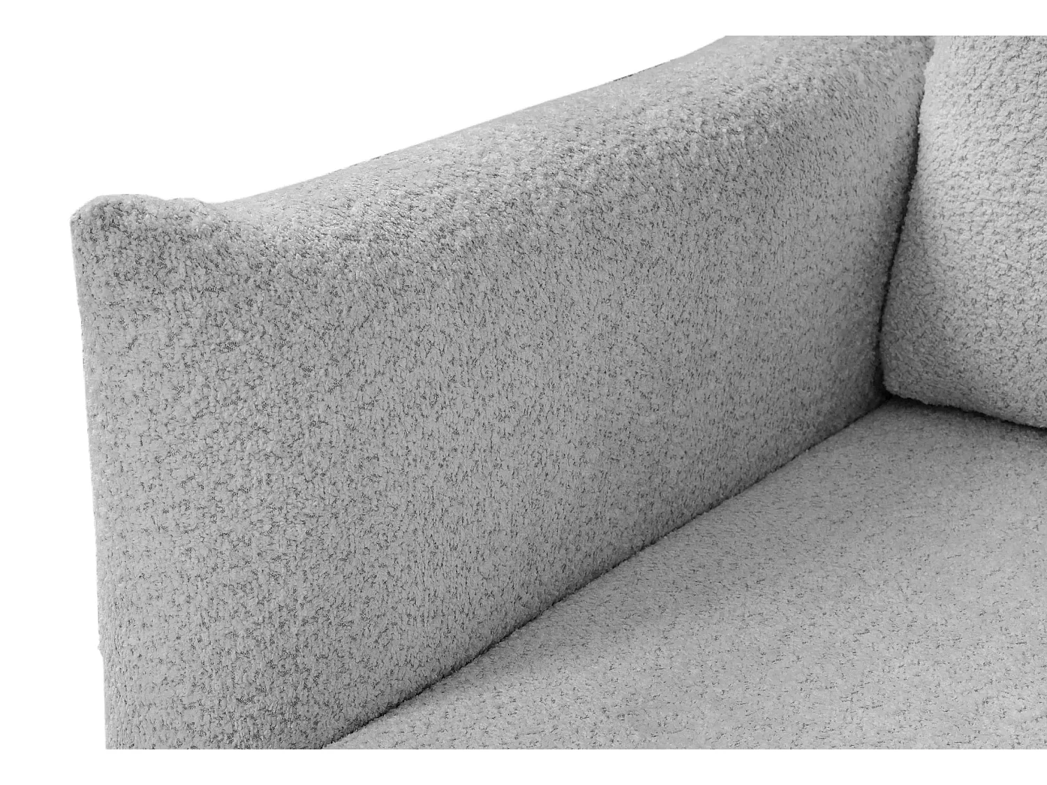 ALIX - Canapé d'angle convertible tissu bouclette 4 places - Gris clair