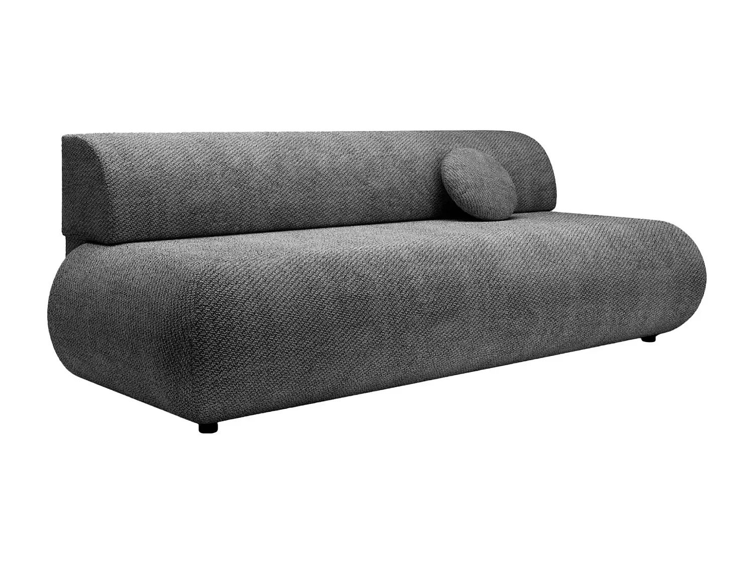 LEVI - Canapé droit convertible tissu lisse 2 places - Gris foncé