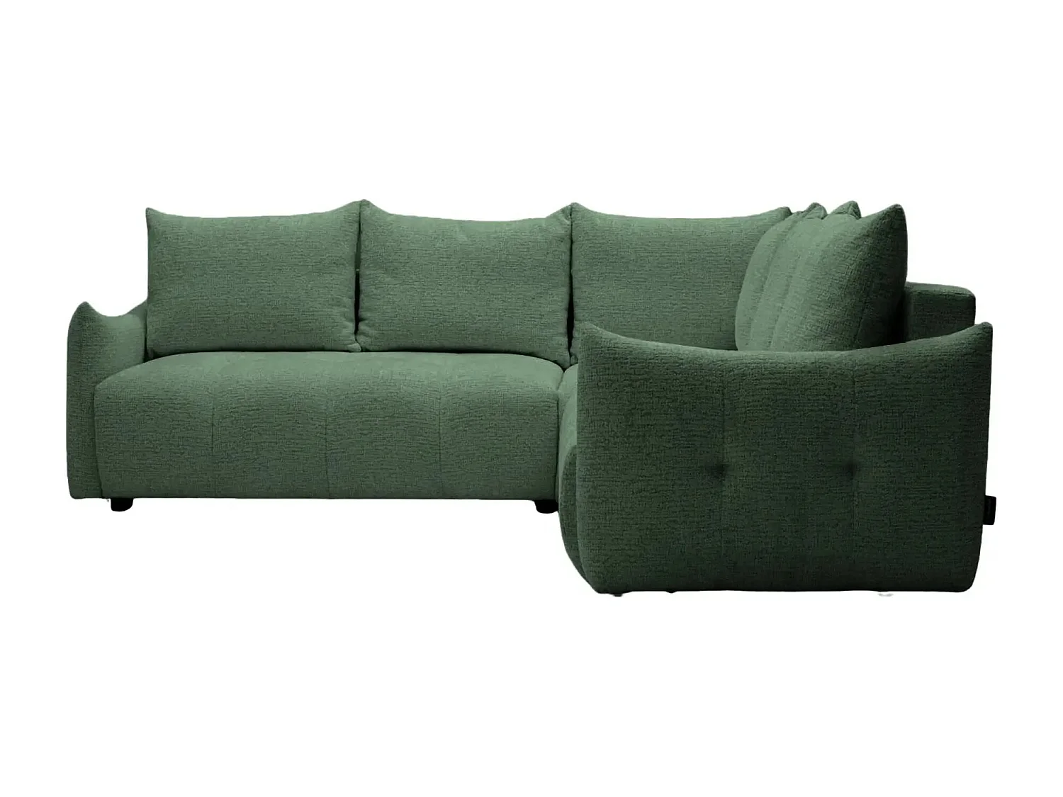 CELINE - Canapé panoramique convertible tissu chenille 5 places - Vert