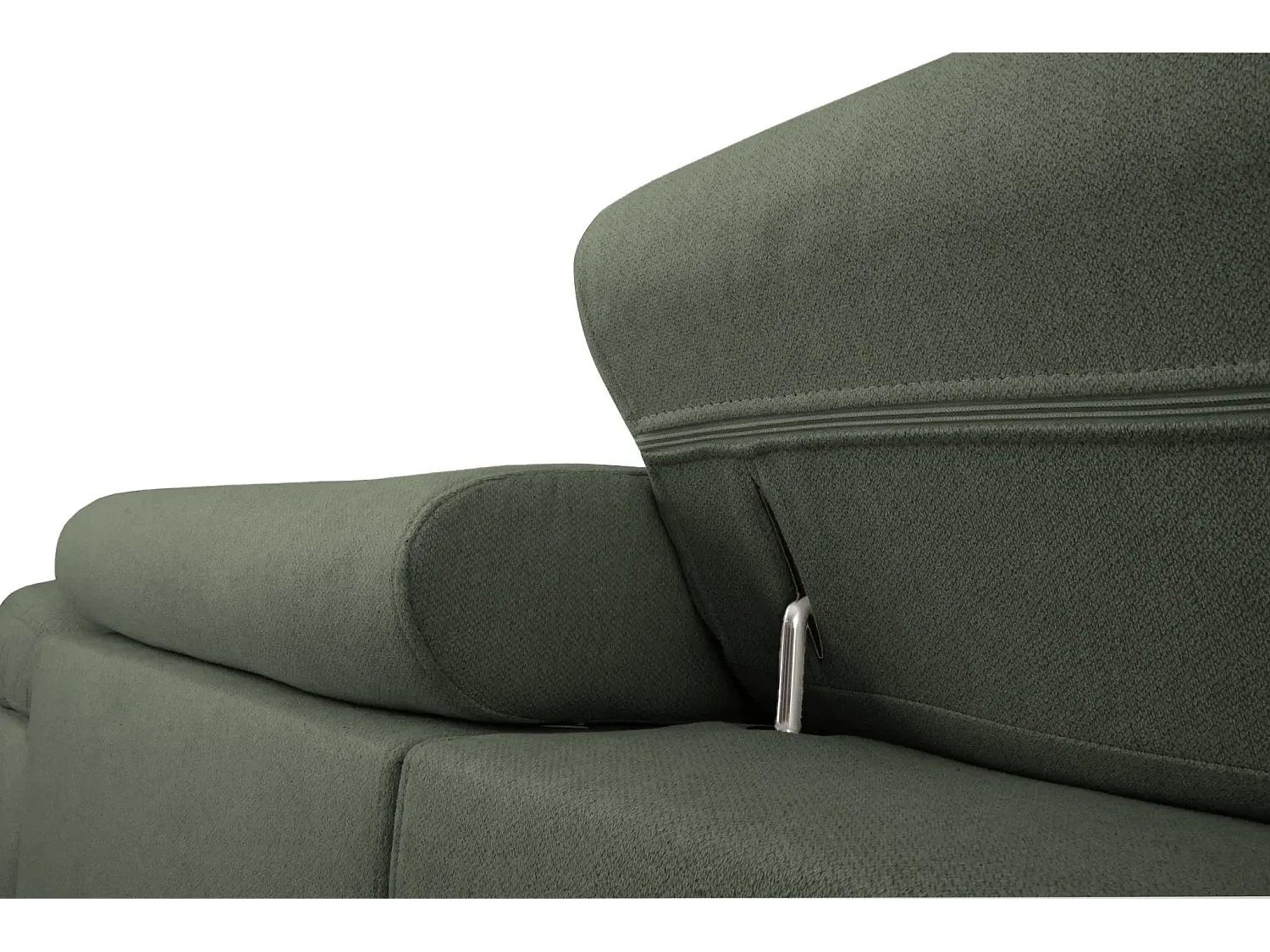 CHARLIE - Canapé panoramique convertible tissu chiné 5 places - Vert