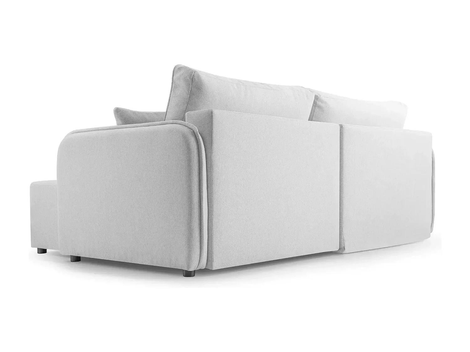 BONNIE - Canapé d'angle convertible tissu lisse 3 places - Gris clair - Droit