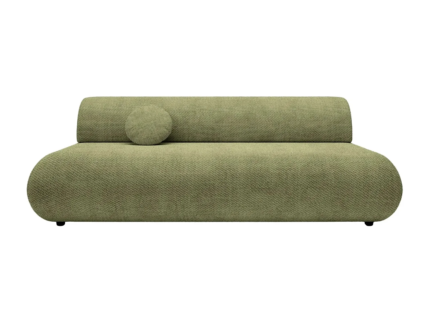LEVI - Canapé droit convertible tissu lisse 2 places - Vert