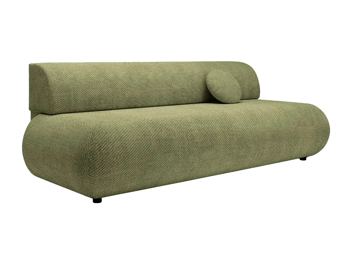LEVI - Canapé droit convertible tissu lisse 2 places - Vert