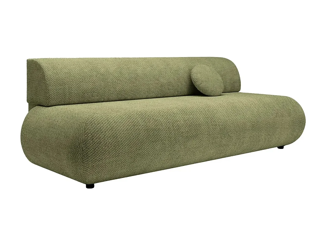 LEVI - Canapé droit convertible tissu lisse 2 places - Vert