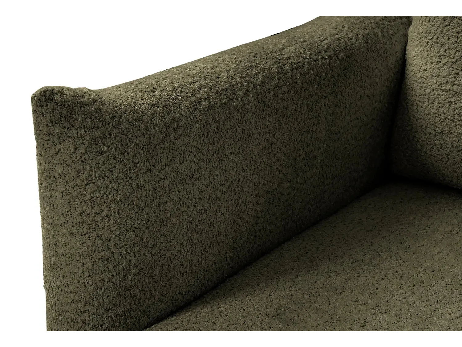 ALIX - Canapé d'angle convertible tissu bouclette 4 places - Vert