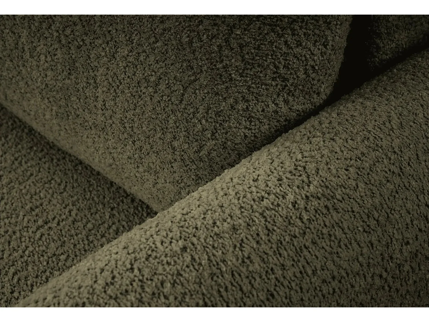 ALIX - Canapé d'angle convertible tissu bouclette 4 places - Vert