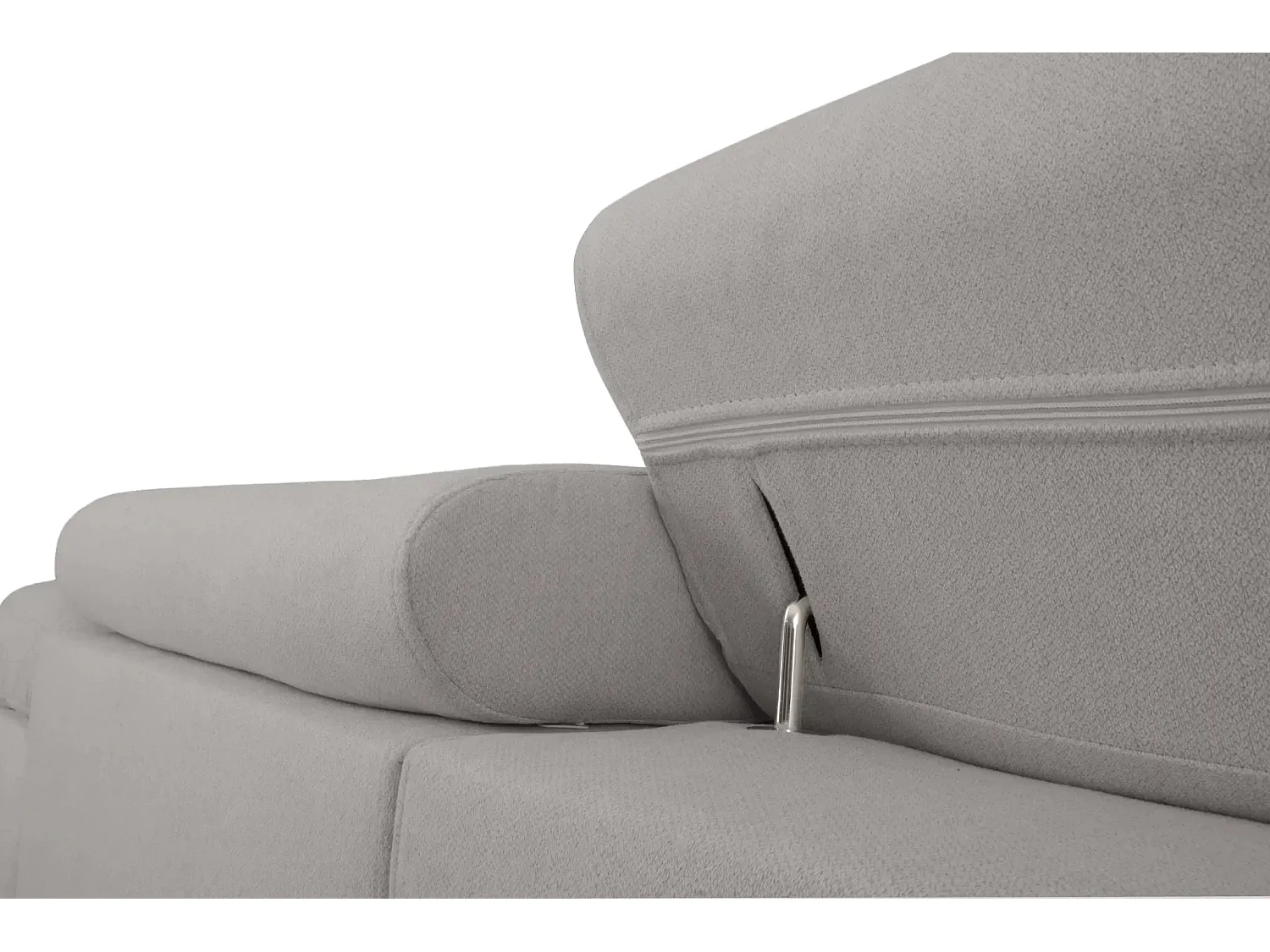 CHARLIE - Canapé droit convertible tissu chiné 3 places - Gris clair